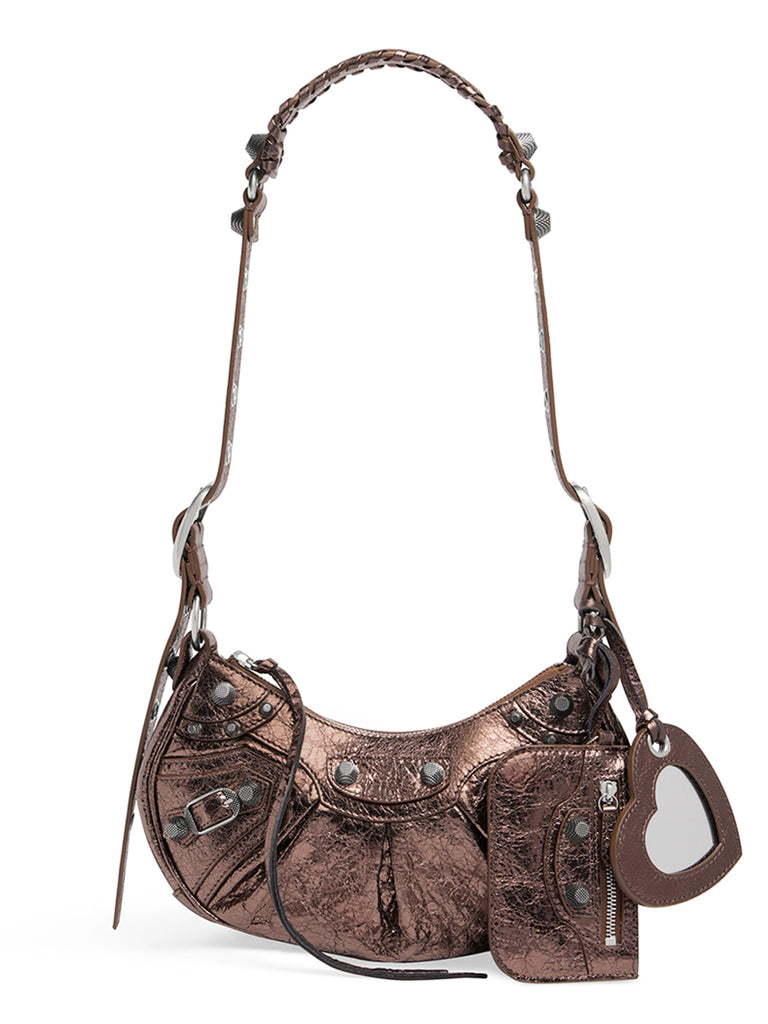 Le Cagole XS Shoulder Bag in Metallized Bronze