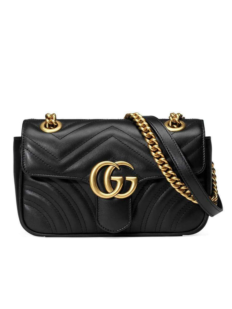 GG Marmont Mini Matelassé Black Leather Shoulder Bag | Gucci Bag