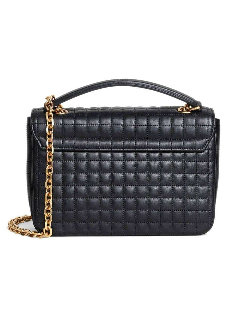 Medium C Bag in Black Quilted Calfskin back