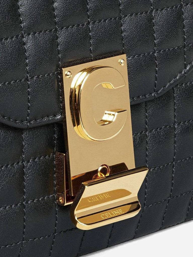Medium C Bag in Black Quilted Calfskin lock