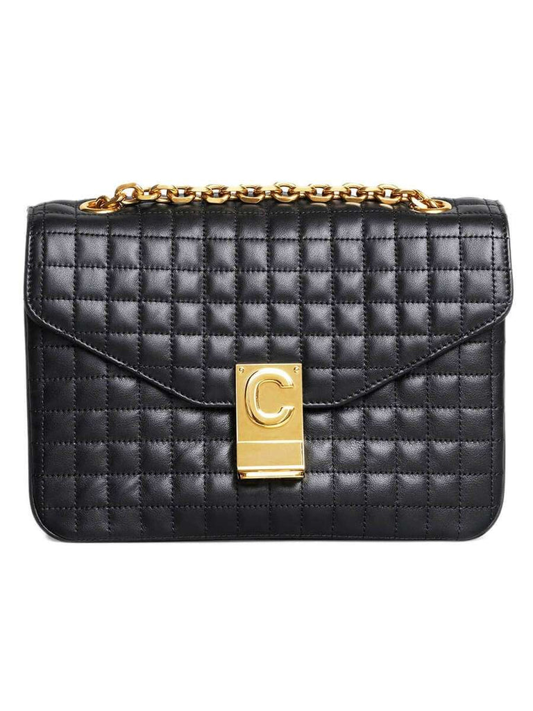 Medium C Bag in Black Quilted Calfskin
