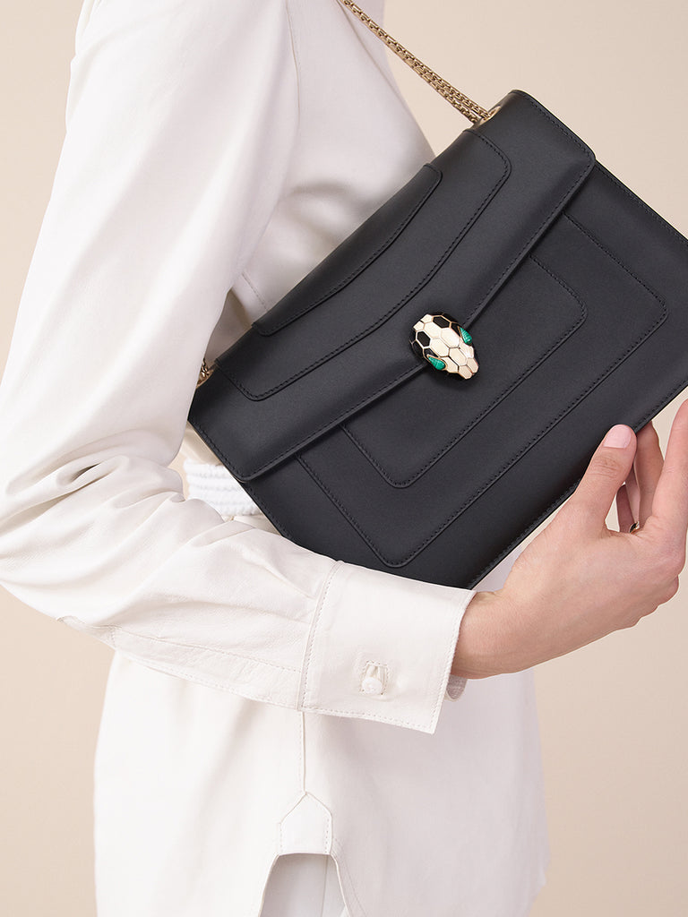 Serpenti Forever Shoulder Bag in Black