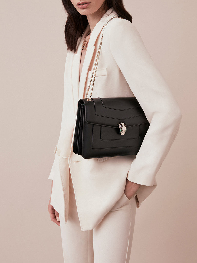 Serpenti Forever Shoulder Bag in Black
