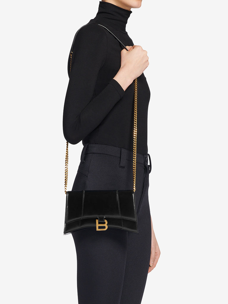 Hourglass Chain Bag in Black