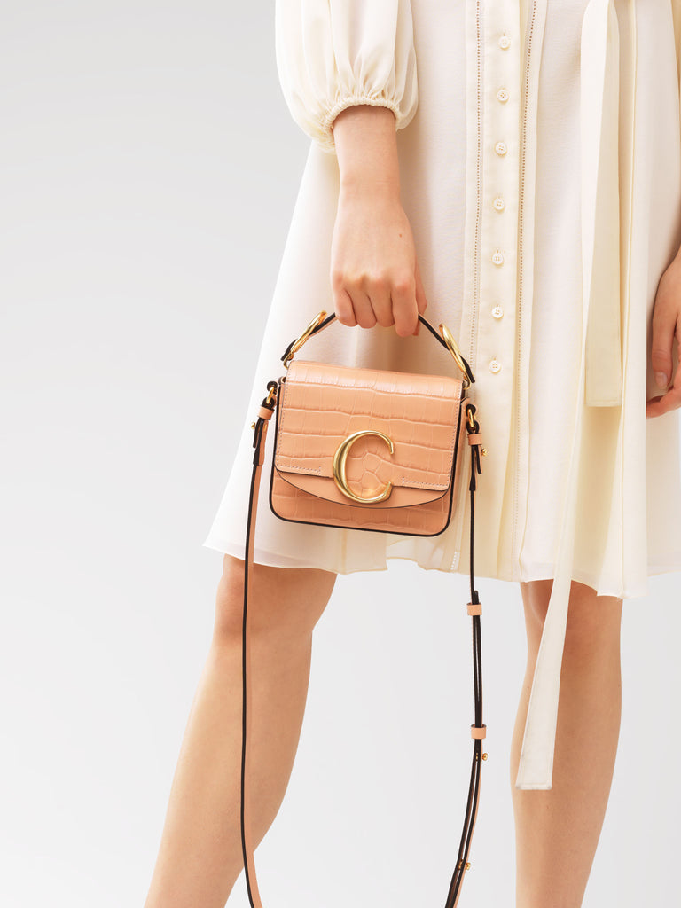 Mini Chloé C Bag in Milky Orange