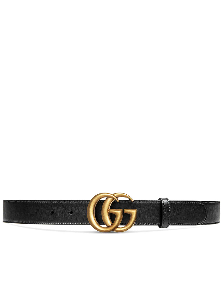 Leather Belt with Double G Buckle