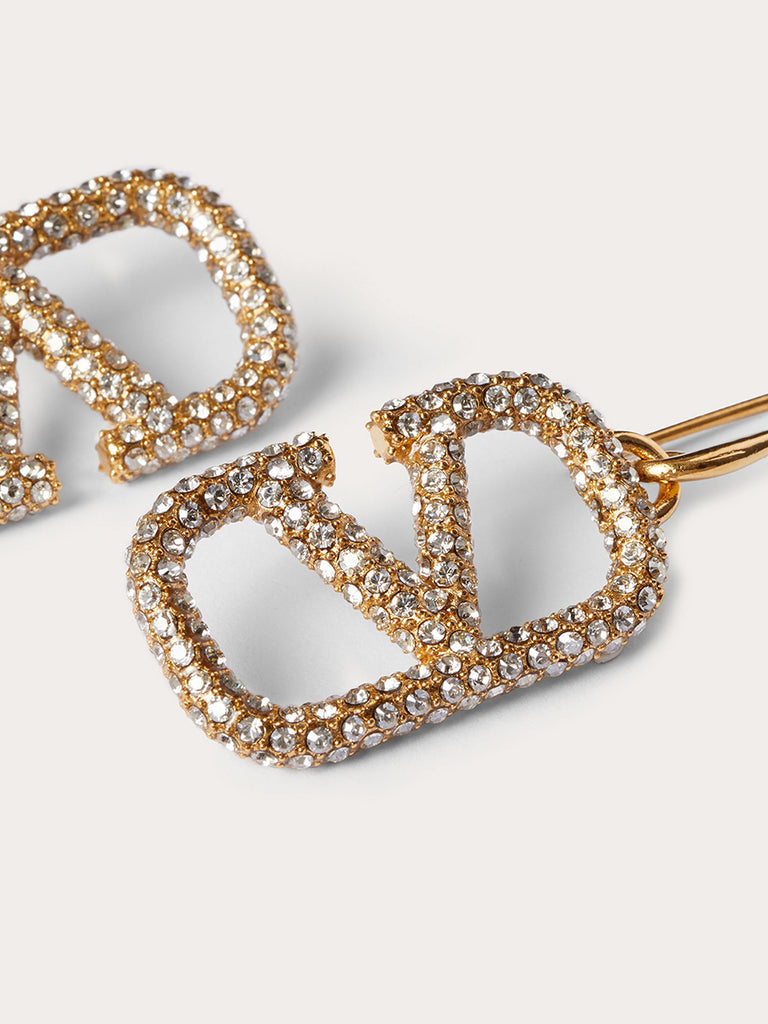 Vlogo Signature Earrings in Metal and Swarovski Crystals