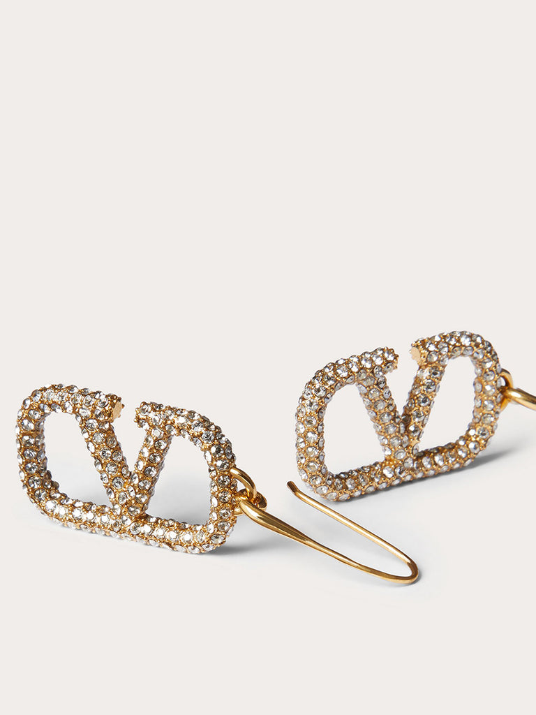 Vlogo Signature Earrings in Metal and Swarovski Crystals