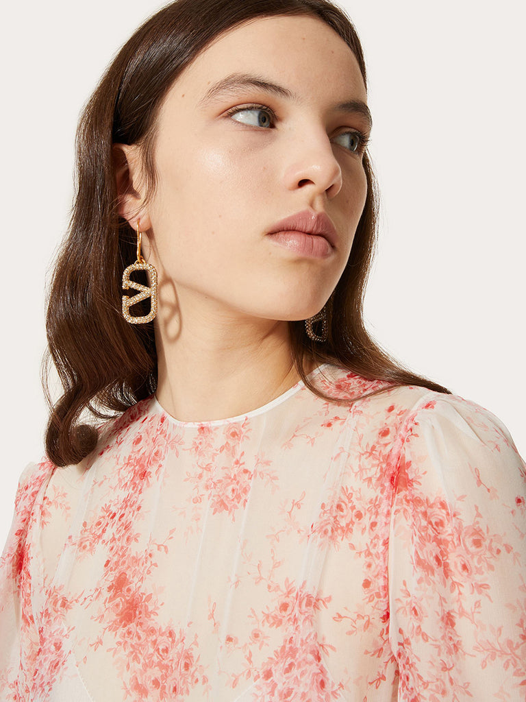 Vlogo Signature Earrings in Metal and Swarovski Crystals