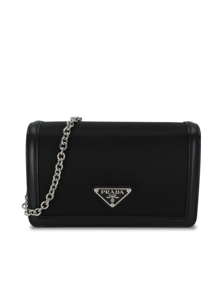 Nylon and Leather Mini Bag Black