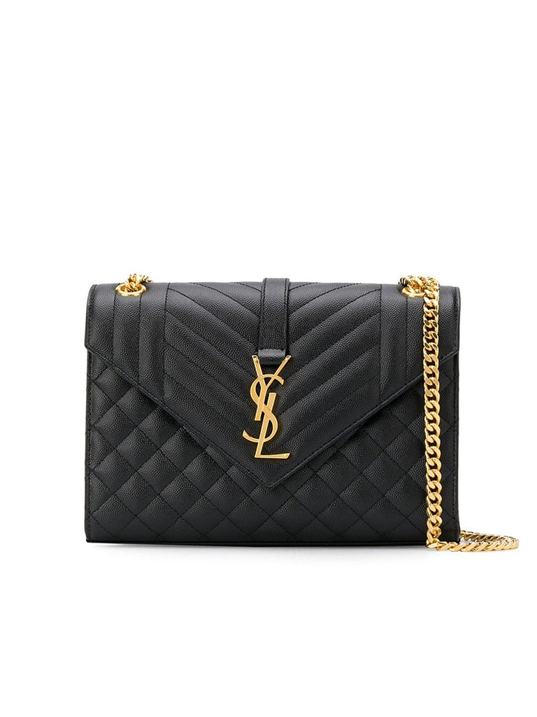 Envelope Medium in Quilted Grain de Poudre Embossed Leather