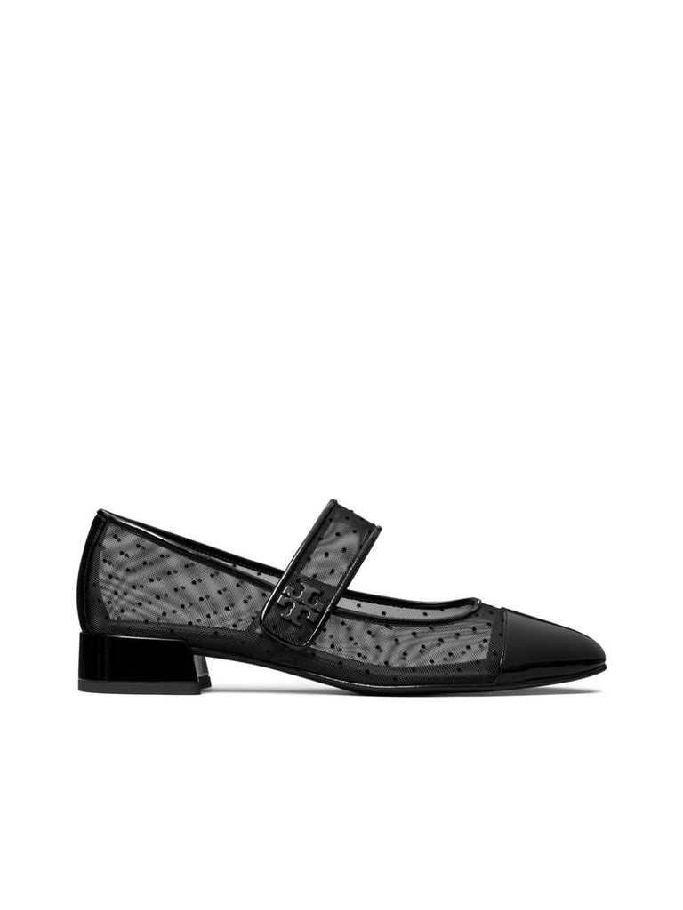 Polka Dot Mesh Detail Flats 0
