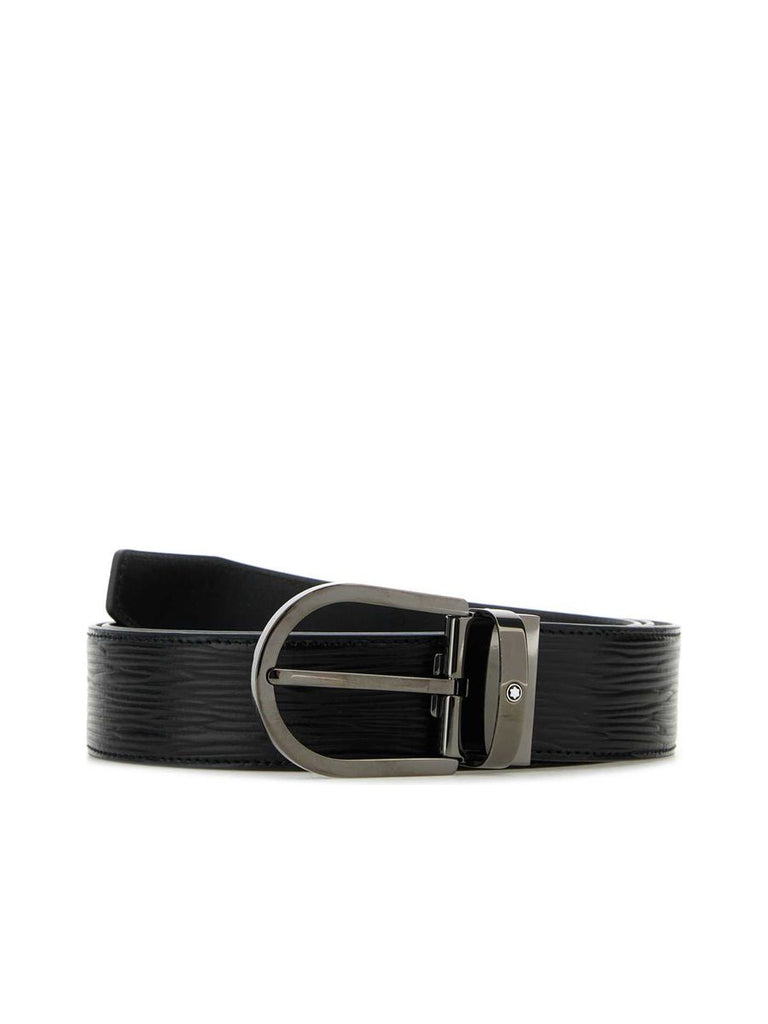 Horseshoe Buckle Leather Belt 0