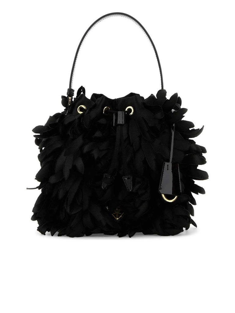 Embellished Satin Mini Bucket Bag 0