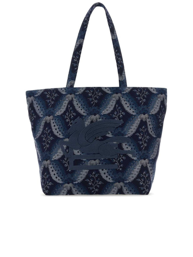 Embroidered Canvas Medium Soft Trotter Shopping Bag 0