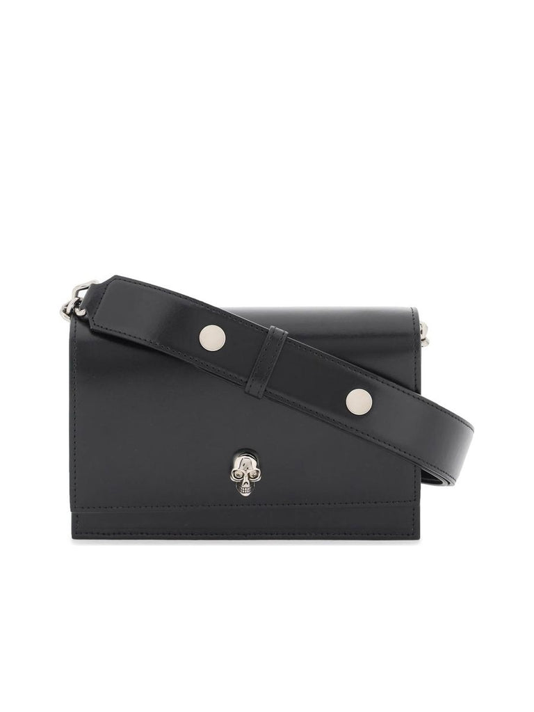 Smooth Leather Crossbody with Iconic Crystal Skull 0