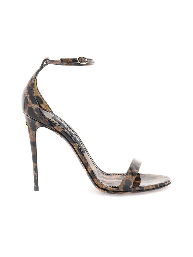 Glossy Leather Sandals With DG Logo Detail 0