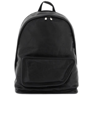 Crinkled Leather Shield Backpack