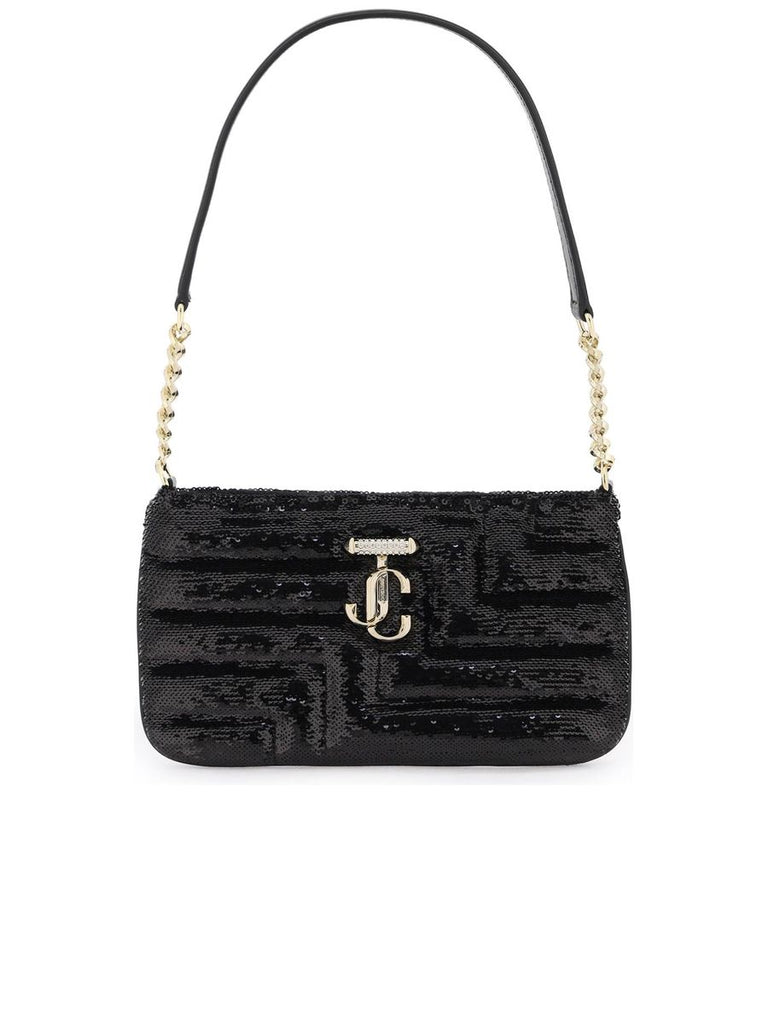 Sequined Shoulder Bag With Gold Metal Monogram 0