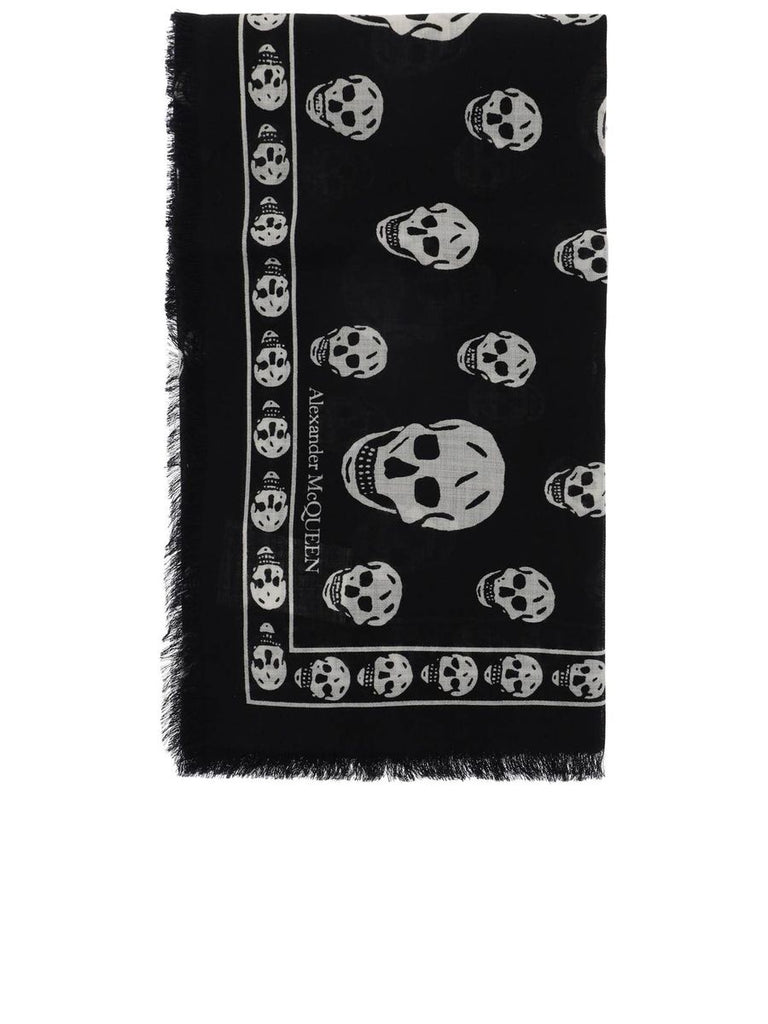 Light Wool Skull Scarf 0