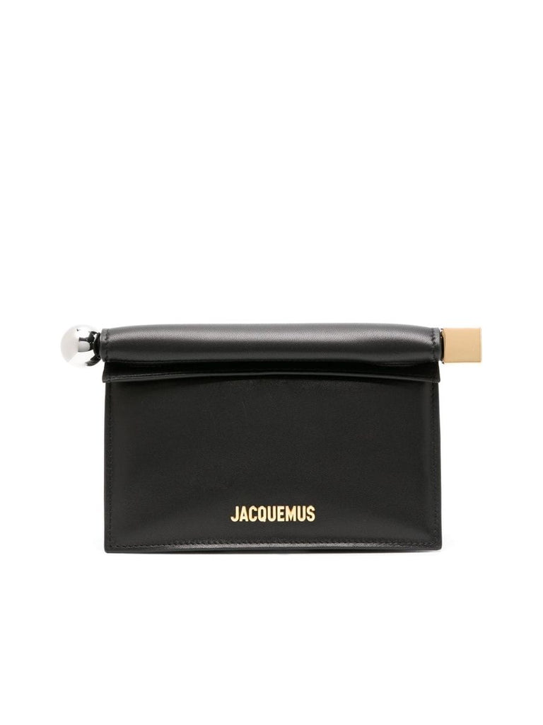 Leather Clutch With Detachable Chainlink Strap 0