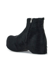 Longhaired Chunky Ankle Boots 2