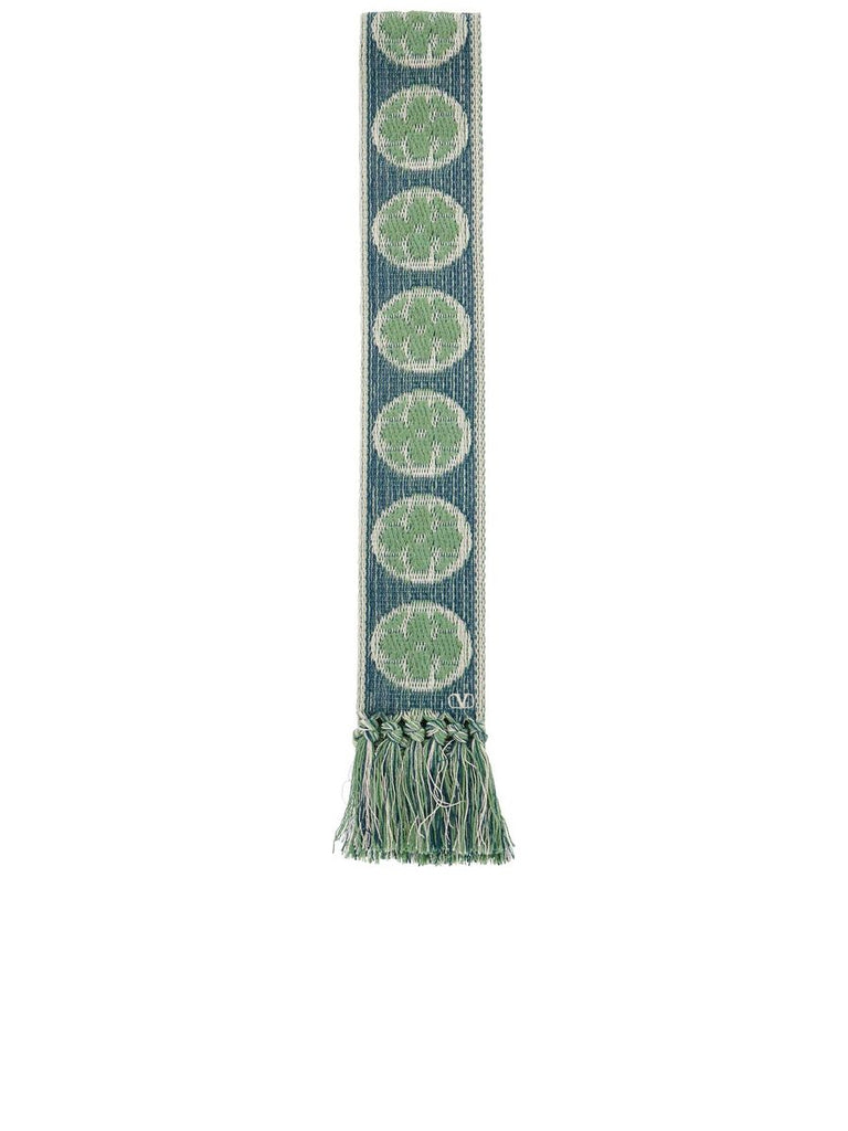 Floral Cotton Scarf With Fringes 0
