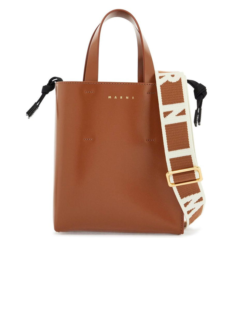 Calf Leather Shopping Bag With Minimalist Design And Shoulder Strap 0