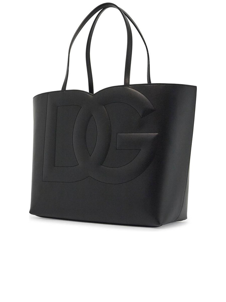 Calfskin Shopping Bag With Embossed Logo 2