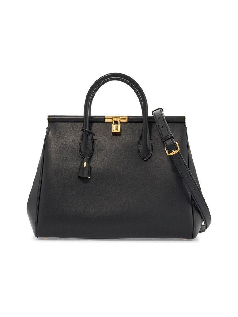 Calfskin Top Handle Bag With Classic Shoulder Strap 0