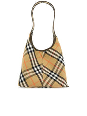Large Shoulder Bag With Check Pattern And Coordinated Pouch 0