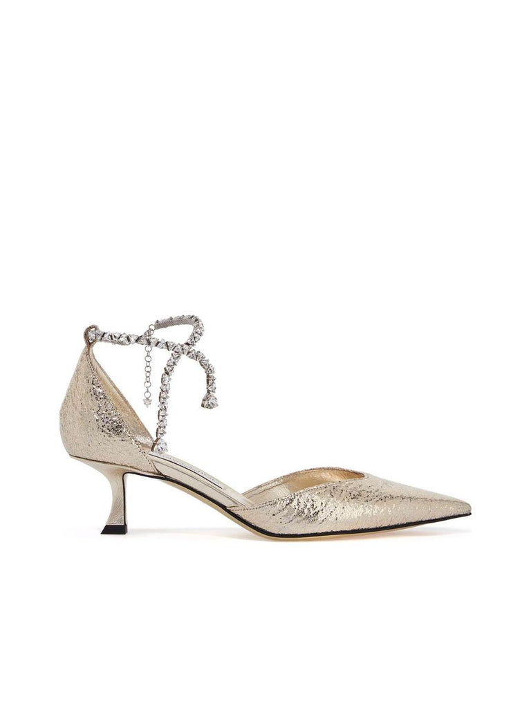 Stevie  Metallic Crinkled Leather Pumps 0