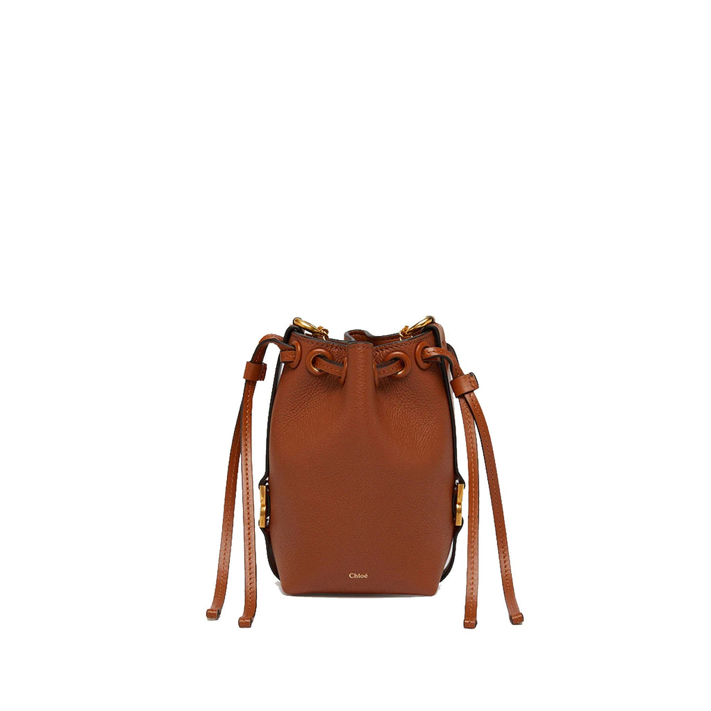 Micro Marcie Bucket Bag in Grained Leather