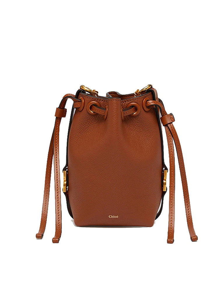 Micro Marcie Bucket Bag in Grained Leather