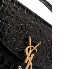 Kaia Small Satchel in Shiny Crocodile Embossed