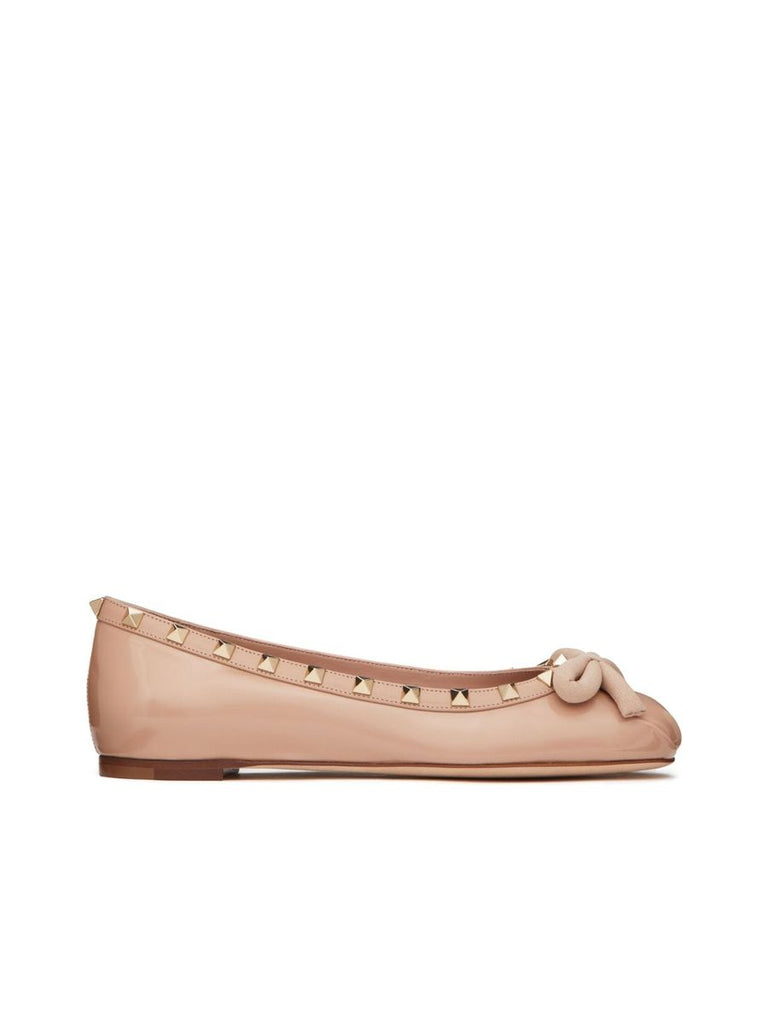 Rockstud Embellished Patent Flats 0