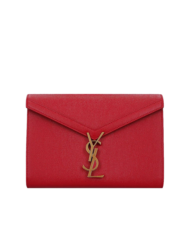 Cassandra Chain Wallet in Red Grain de Poudre Leather