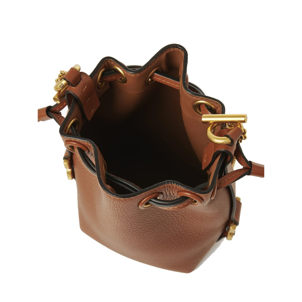 Micro Marcie Bucket Bag in Grained Leather