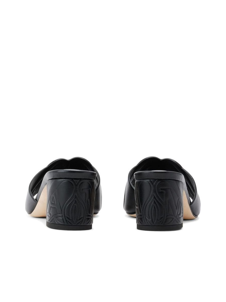 Embossed Mid Block Heel Sandals 2