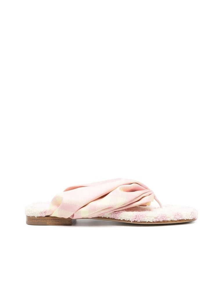 Sandals With Satin Strap And Signature Equestrian Knight Motif 0