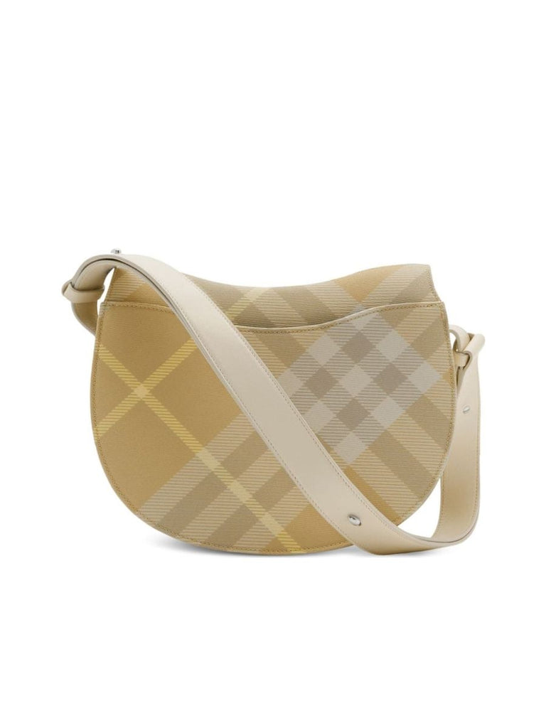 BURBERRY Patent Nova Check Dryden Crossbody Bag Dark Red