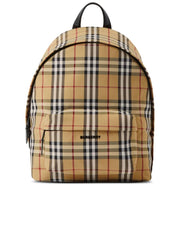 Vintage Check Pattern Backpack with Quilted Panels 0