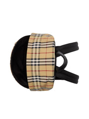 Vintage Check Pattern Backpack with Quilted Panels 1
