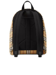 Vintage Check Pattern Backpack with Quilted Panels 3
