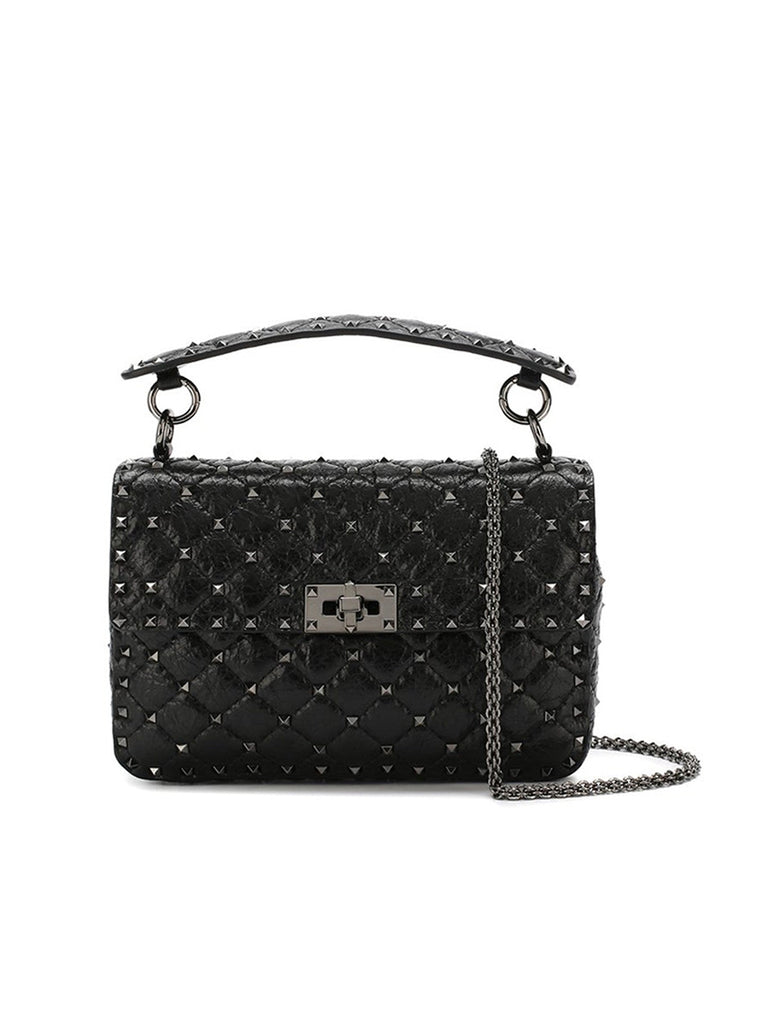 Medium Nappa Rockstud Spike Shoulder Bag