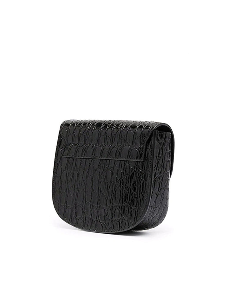 Kaia Small Satchel in Shiny Crocodile Embossed