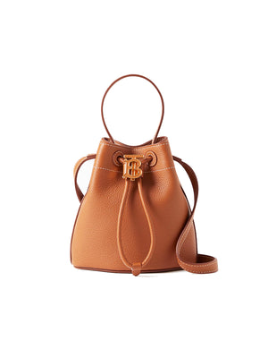Mini TB Bucket Bag in Warm Russet Brown