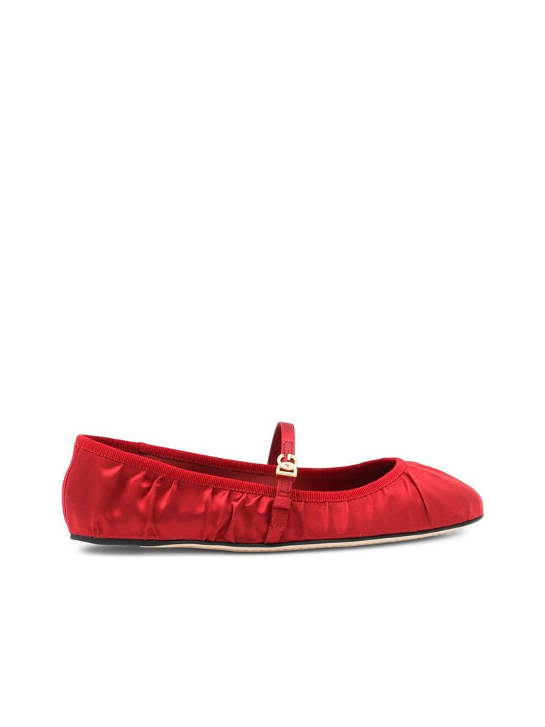 Logobuckle Gathered Detail Flat Shoes 0