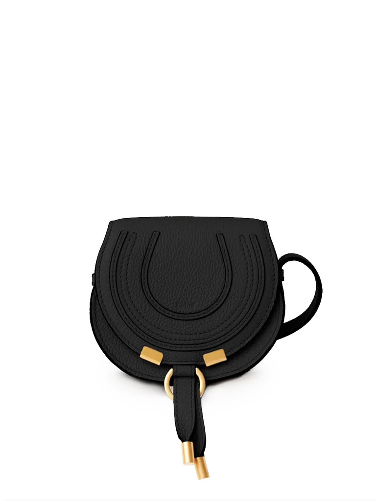 Nano Saddle Bag Black Grained Calfskin