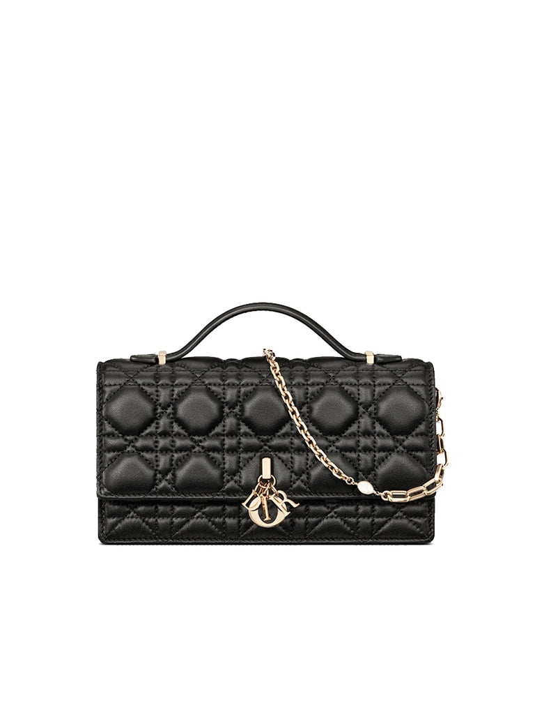 Miss Dior Mini Bag Black Cannage Lambskin in Black